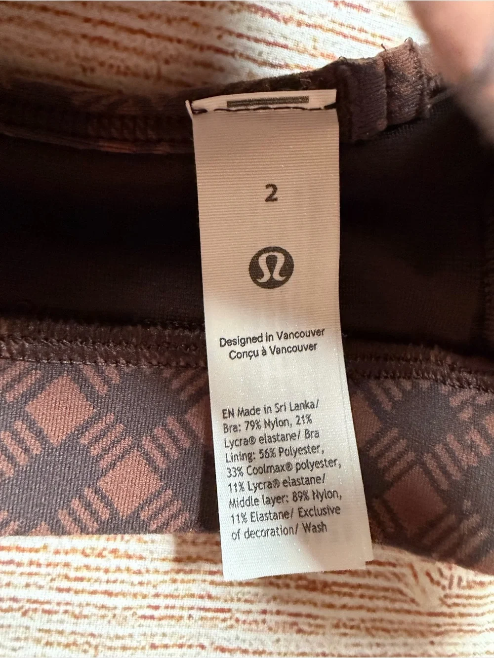 Lululemon Flow Y Bra in the Nulu Square Heart Jacquard
